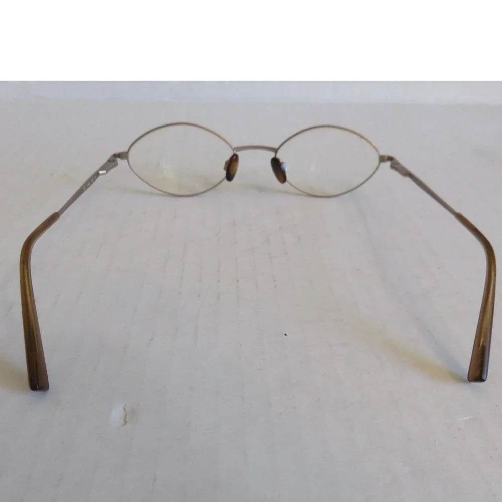 Anne Klein Y2K Gold Bronze Metal Oval Eyeglass Frames 49-18-130 Womens